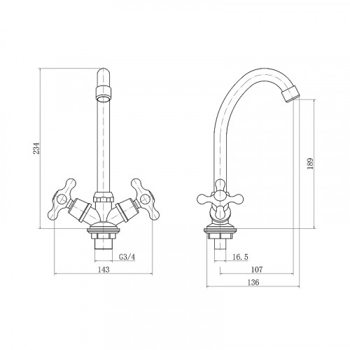 Смеситель для кухни Plstart PD40308 цвет Хром