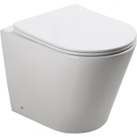 Комплект унитаза SantiLine SL-5020 со смывным бачком SL-02 с клавишей смыва Хром фаянс приставной