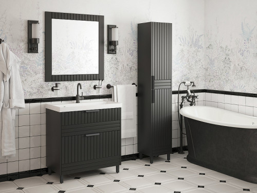 Шкаф пенал Corozo Терра 35 SD-00001325 Графит матовый МДФ / ЛДСП