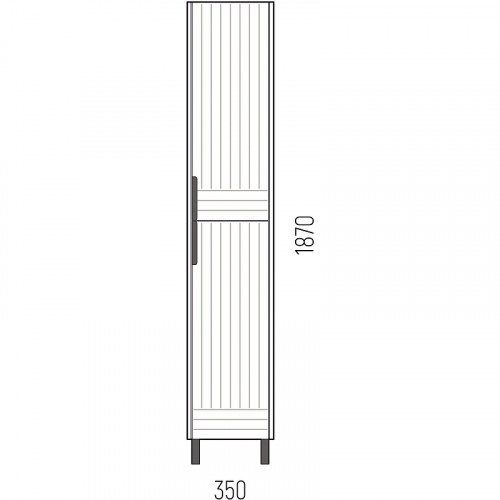 Шкаф пенал Corozo Терра 35 SD-00001325 Графит матовый МДФ / ЛДСП