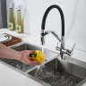 Смеситель для кухни Shevanik S278 цвет Хром Черный