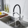 Смеситель для кухни Shevanik S278 цвет Хром Черный