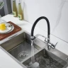 Смеситель для кухни Shevanik S278 цвет Хром Черный