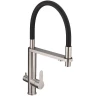 Кухонная мойка Ulgran Quartz Underground 500-07 Уголь со смесителем Swedbe Selene Plus 8440 Нержавеющая сталь Черный