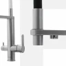 Кухонная мойка Ulgran Quartz Underground 500-07 Уголь со смесителем Swedbe Selene Plus 8440 Нержавеющая сталь Черный
