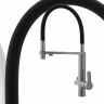 Кухонная мойка Ulgran Quartz Underground 500-07 Уголь со смесителем Swedbe Selene Plus 8440 Нержавеющая сталь Черный