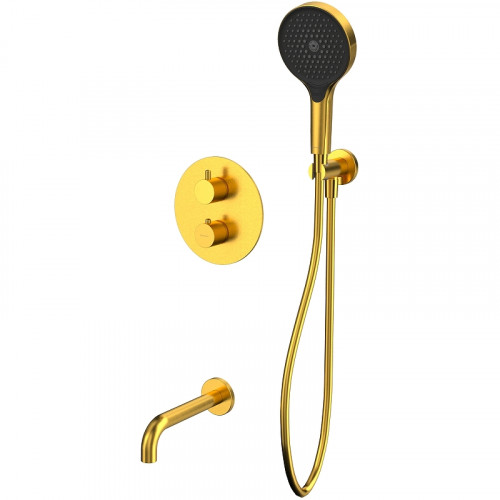 Смеситель для ванны Whitecross Y brushed gold YSET10TOPGLB с термостатом Брашированное золото латунь встраиваемый