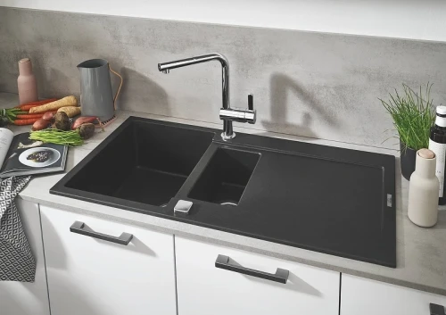 Кухонная мойка Grohe K500 100 31646AP0 Черный гранит искусственный камень (литьевой мрамор) встраиваемый