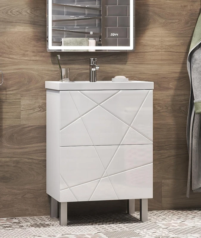 Тумба с раковиной Vigo Geometry 50 tn.bsf.GEO.FOS.50.2Y-com цвет Белый