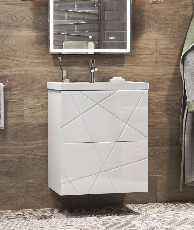 Тумба с раковиной Vigo Geometry 50 tn.bsf.GEO.FOS.50.2Y-com цвет Белый