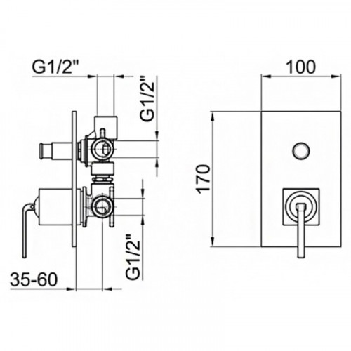 Смеситель для душа Webert Wolo WO880101015 Хром встраиваемый