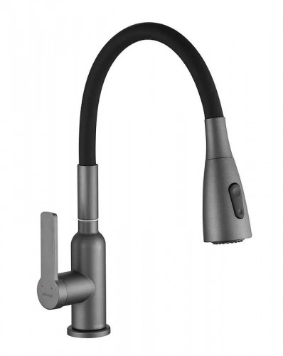 Смеситель для кухни Shevanik S843T-3 цвет Оружейная сталь Черный