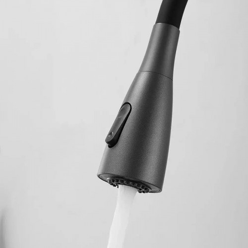 Смеситель для кухни Shevanik S843T-3 цвет Оружейная сталь Черный