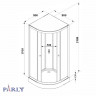 Душевая кабина Parly 80х80 BETT B831 профиль Черный стекло матовое