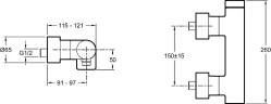 Смеситель для душа Jacob Delafon Composed E73091-TT Титан латунь на стену
