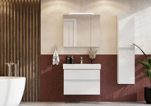 Зеркальный шкаф Roca Oleta 80 A857647501 с подсветкой Белый матовый