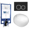 Комплект унитаза с инсталляцией WeltWasser BAMBERG 545 + JECKENBACH 004 GL-WT + BAMBERG BL 10000012845 цвет Белый глянцевый с сиденьем Микролифт и клавишей смыва цвет Черный