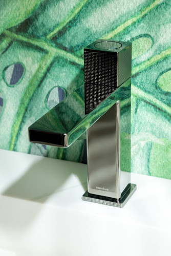 Смеситель для раковины Boheme Quad 159-SGM Оружейная сталь глянцевая латунь