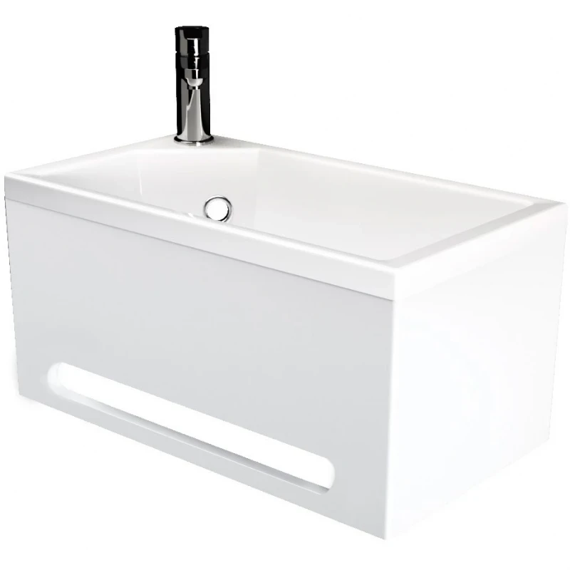 Панель с раковиной 1MarKa Tiny XS Mini 39 L У86733 подвесная Белая глянцевая МДФ / ЛДСП