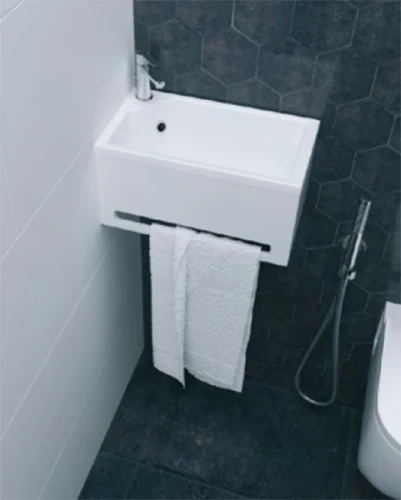Панель с раковиной 1MarKa Tiny XS Mini 39 L У86733 подвесная Белая глянцевая МДФ / ЛДСП