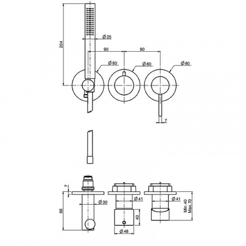Смеситель для душа Fima Carlo Frattini Spillo Up F3049WX8CR цвет Хром