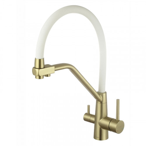 Смеситель для кухни Fmark FS0662-C02 цвет Бронза Белый