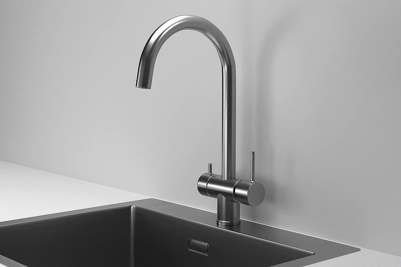 Смеситель для кухни Granula Kitchen Space 7104 цвет Сталь сатин