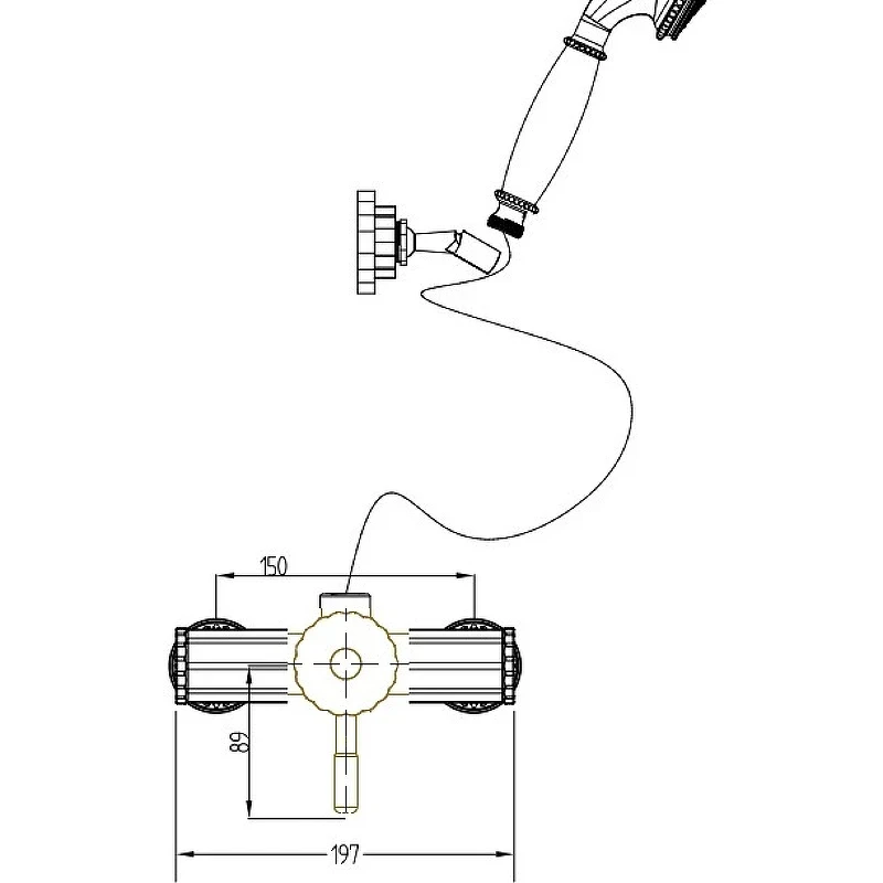 Смеситель для душа Bronze de Luxe Windsor 10123 Бронза латунь на стену