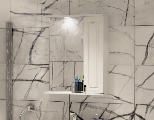 Зеркало со шкафом Corozo Элегия ретро 60 SD-00000006 Белое без подсветки МДФ / ЛДСП, стекло