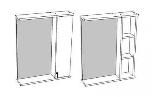 Зеркало со шкафом Corozo Элегия ретро 60 SD-00000006 Белое без подсветки МДФ / ЛДСП, стекло