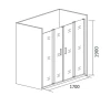 Душевая дверь Good Door Cofe WTW-TD-170-C-B 170 КФ00016 профиль Черный стекло прозрачное