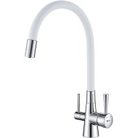 Смеситель для кухни Lemark Comfort LM3075C-White Хром Белый латунь