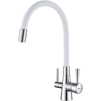 Смеситель для кухни Lemark Comfort LM3075C-White Хром Белый латунь