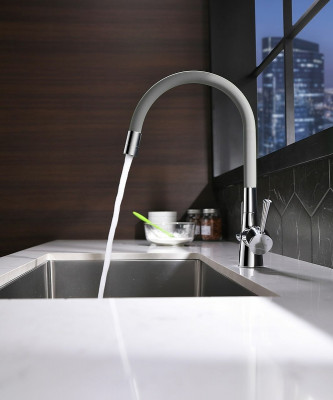Смеситель для кухни Lemark Comfort LM3075C-White Хром Белый латунь
