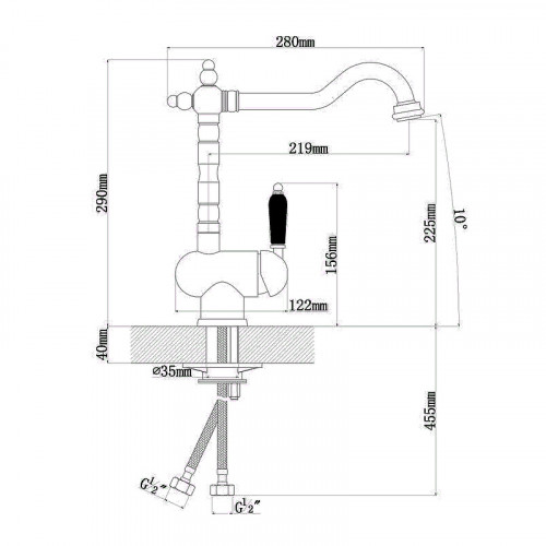 Смеситель для кухни Florentina Ария 313.08H.1113.107 Песочный латунь