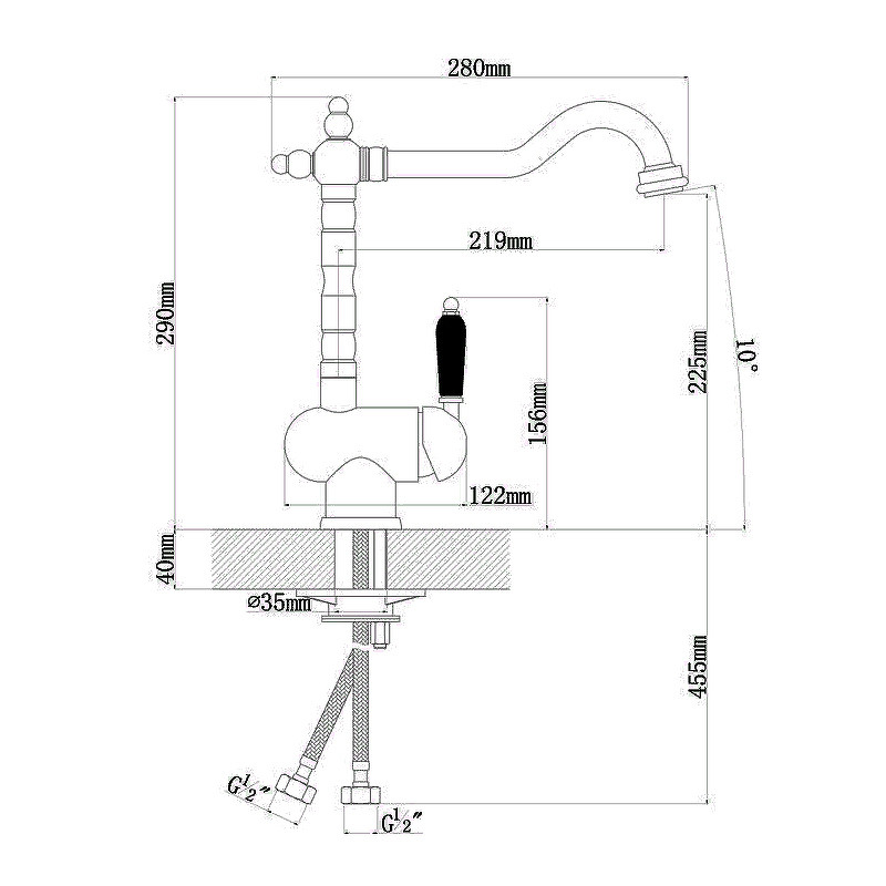 Смеситель для кухни Florentina Ария 313.08H.1113.107 Песочный латунь