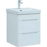 Тумба с раковиной Aquanet София 50 274195 подвесная Белый глянец МДФ / ЛДСП
