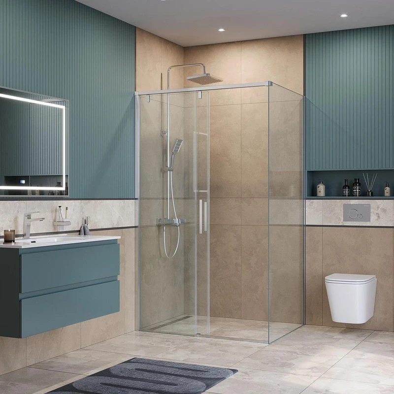 Душевой уголок BelBagno Soft Close-1 110x100 SOFT_CLOSE-1-AH-1-110/100-C-Cr профиль Хром стекло прозрачное