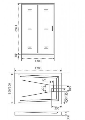 Душевая дверь Good Door Jazze WTW-130-G-BR 130 профиль Бронза стекло Grape
