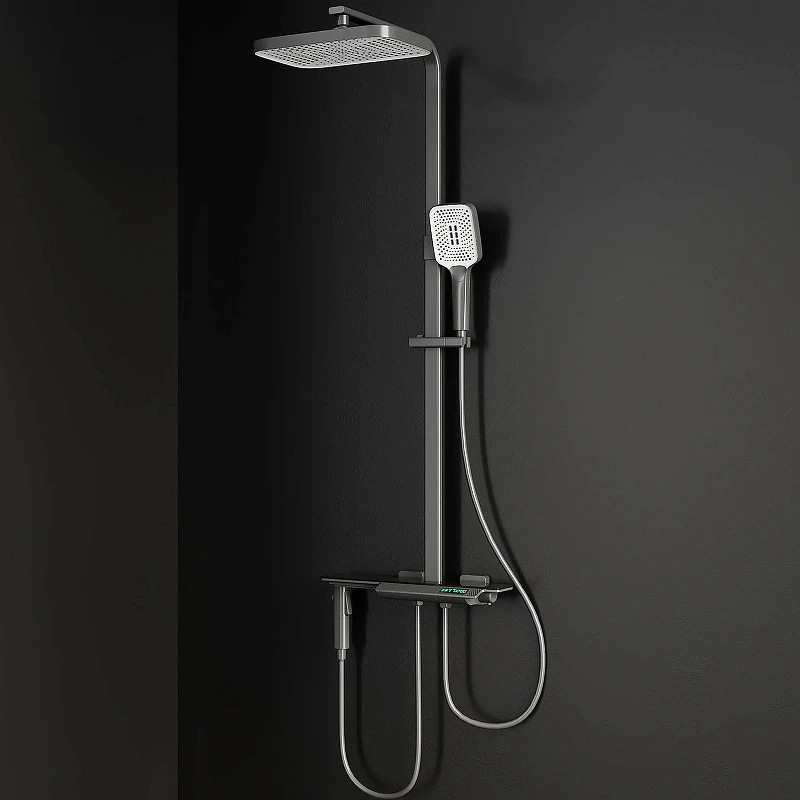 Душевая система RGW Shower Panels SP-35Gr 51140135-11 с термостатом Серая латунь на стену