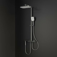 Душевая система RGW Shower Panels SP-35Gr 51140135-11 с термостатом Серая латунь на стену
