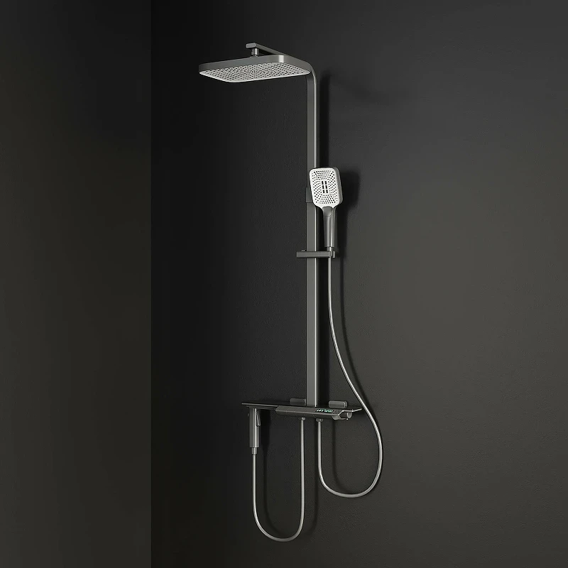 Душевая система RGW Shower Panels SP-35Gr 51140135-11 с термостатом Серая латунь на стену