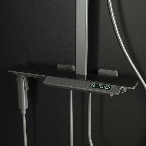 Душевая система RGW Shower Panels SP-35Gr 51140135-11 с термостатом Серая латунь на стену