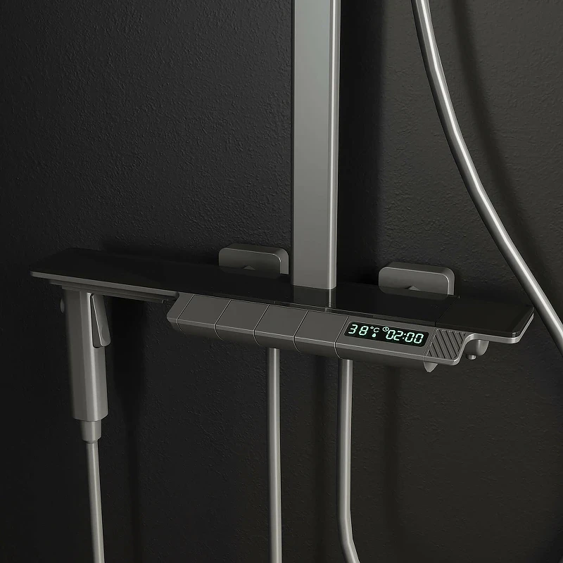 Душевая система RGW Shower Panels SP-35Gr 51140135-11 с термостатом Серая латунь на стену