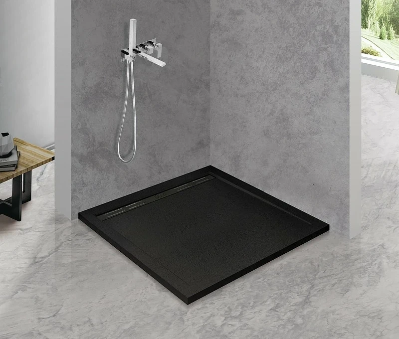 Душевой поддон из искусственного камня Cezares Tray AS 90x90 TRAY-AS-A-90-30-NERO Черный матовый