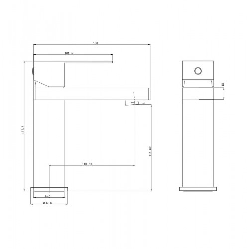 Смеситель для раковины Wonzon &amp; Woghand WW-A40982-BG цвет Брашированное золото