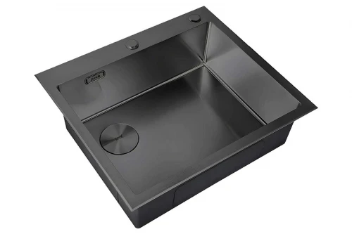 Кухонная мойка ZorG Lux Grafit 59 L LUX 5951-L GRAFIT цвет Графит