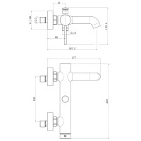 Смеситель для ванны Royce Ozzy RCM-120403CR Хром латунь на стену