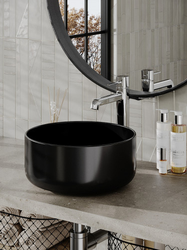 Раковина-чаша Orange 35 B07-345B Черная матовая фарфор накладная