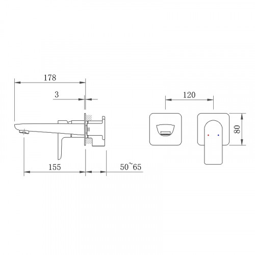 Смеситель для раковины Berges Ventas S 076007 Хром латунь встраиваемый